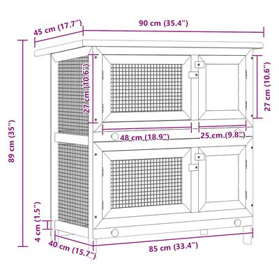 vidaXL Outdoor Rabbit Hutch 4 Doors Red Wood, red vidaXL Outdoor Rabbit Hutch 4 Doors Red Wood