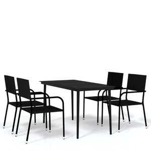 vidaXL 5 Piece Garden Dining Set Black