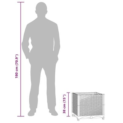 vidaXL Raised Bed 40x40x38 cm Polypropylene, blue grey vidaXL Raised Bed 40x40x38 cm Polypropylene