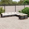 vidaXL 10 Piece Garden Sofa Set with Cushions Black Poly Rattan