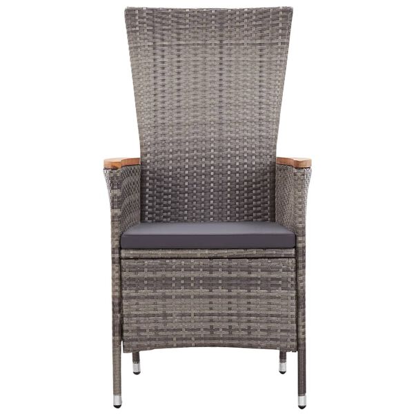 vidaXL 9 Piece Garden Dining Set with Cushions Grey