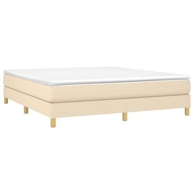 vidaXL Bed Frame without Mattress Cream 180x200 cm Super King Fabric, cream vidaXL Bed Frame without Mattress Cream 180x200 cm Super King Fabric
