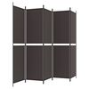 vidaXL 5-Panel Room Divider Brown 250x200 cm Fabric