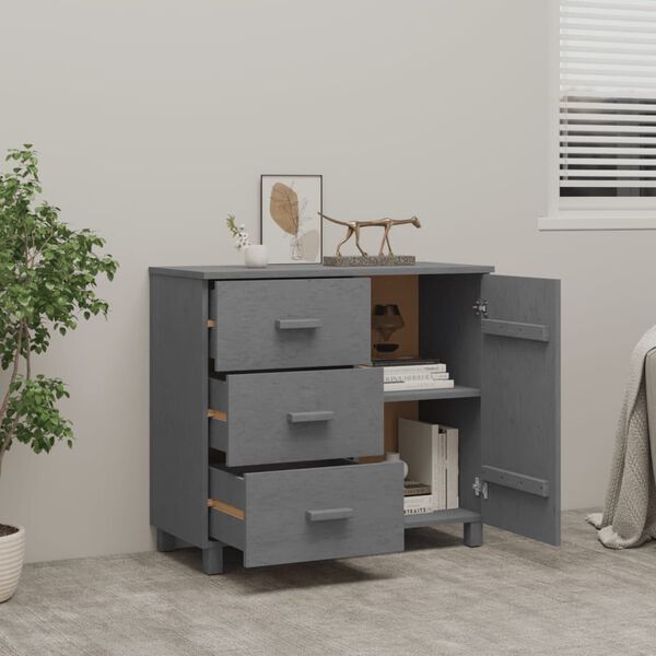vidaXL Sideboard HAMAR Dark Grey 90x40x80 cm Solid Pinewood