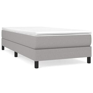 vidaXL Box Spring Bed Frame Light Grey 90x200 cm Fabric