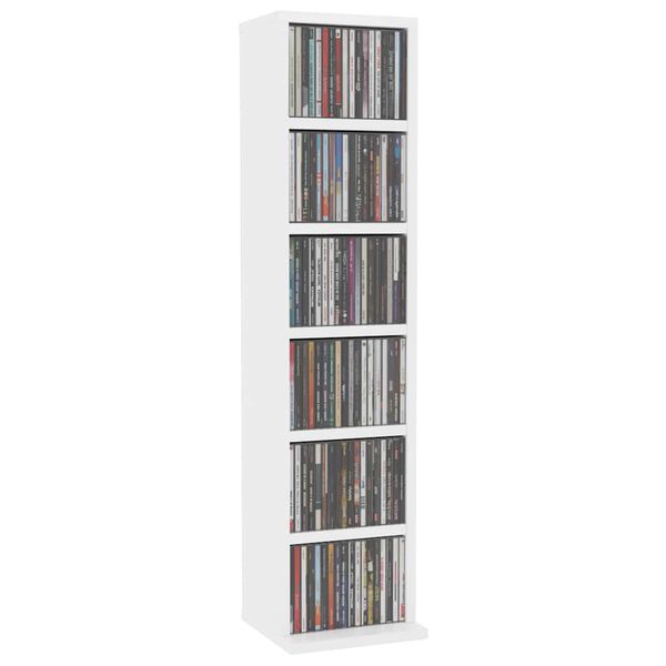 vidaXL CD Cabinet White 21x20x88 cm Engineered Wood
