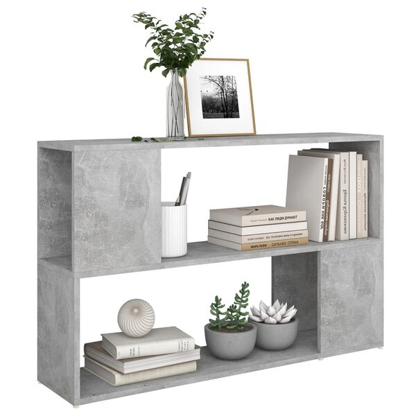 vidaXL Book Cabinet Concrete Grey 100x24x63 cm Engineered Wood