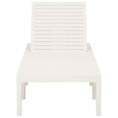 vidaXL Sun Lounger Plastic White, white vidaXL Sun Lounger Plastic White