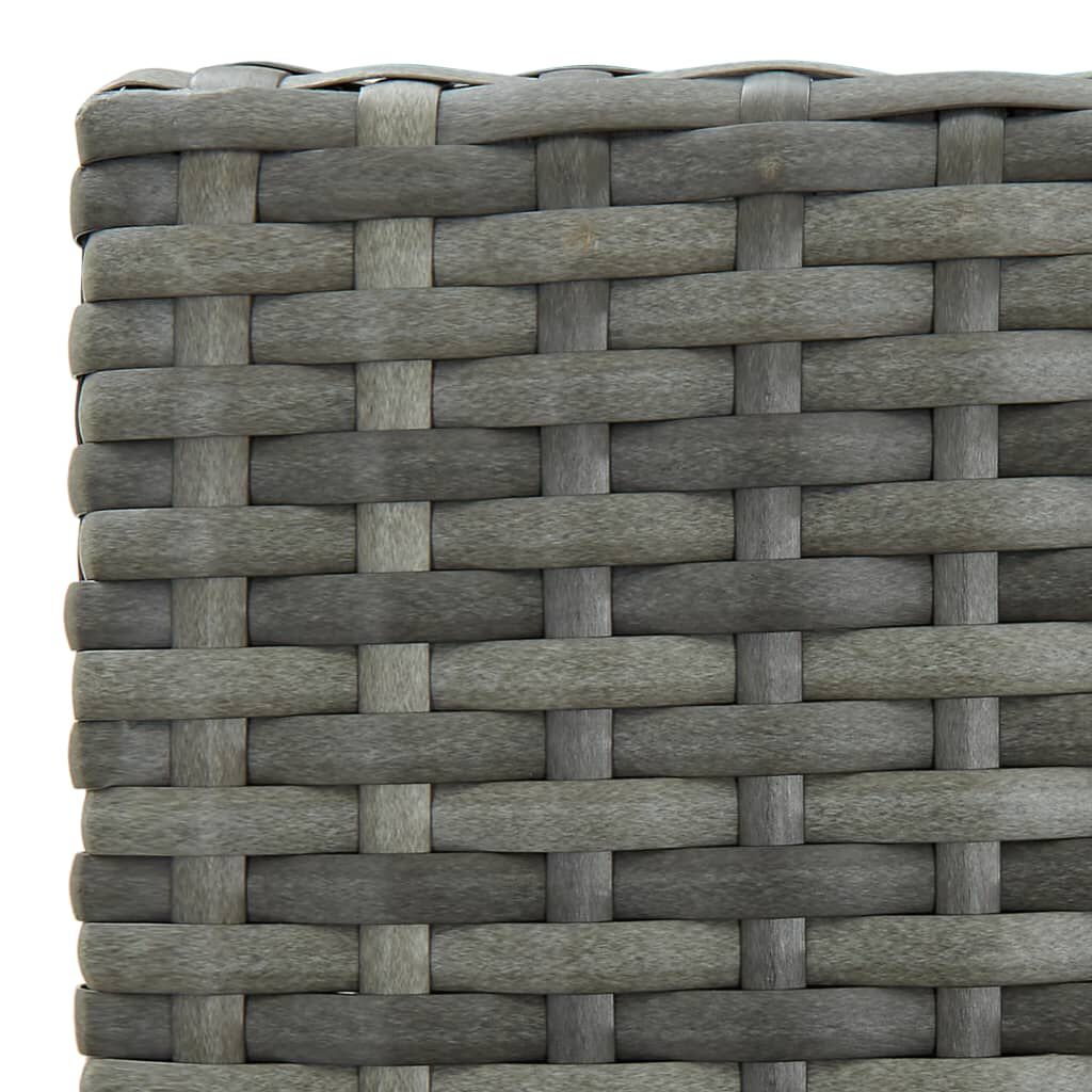 vidaXL Garden Bar Stools with Cushions 2 pcs Grey Poly Rattan