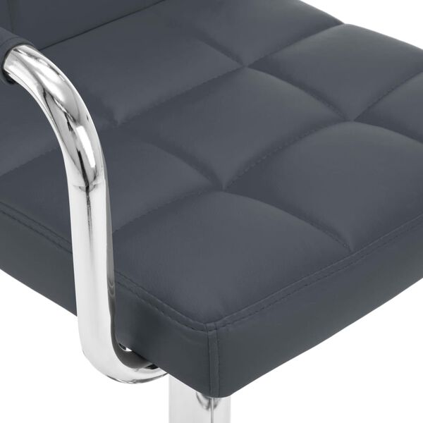 vidaXL Bar Stools 2 pcs Grey Faux Leather