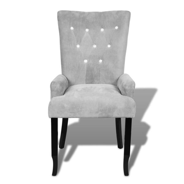 vidaXL Armchair Silver Velvet
