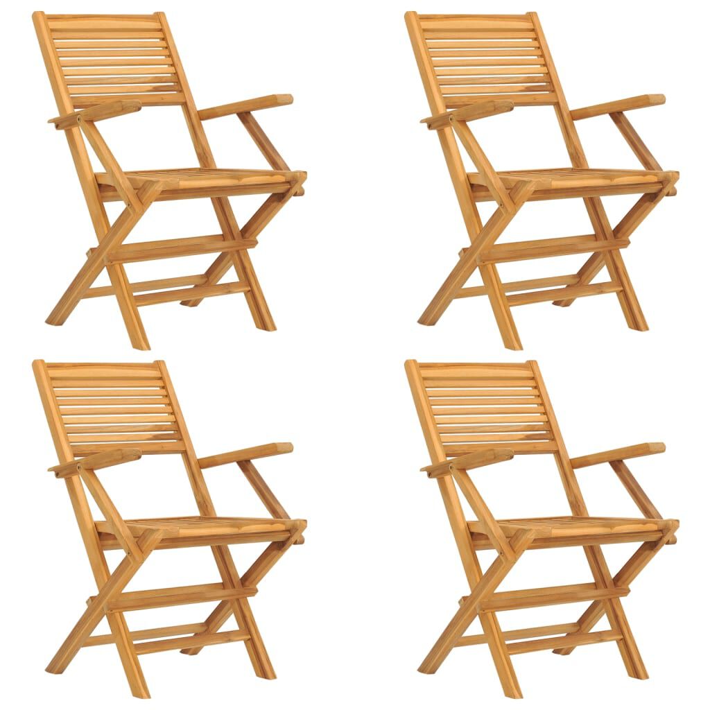 vidaXL Folding Garden Chairs 4 pcs 55x62x90 cm Solid Wood Teak
