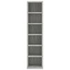 vidaXL CD Cabinet Concrete Grey 21x20x88 cm Engineered Wood