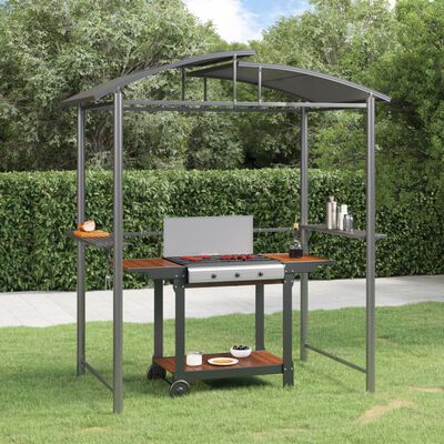 vidaXL BBQ Gazebo with Side Shelves Anthracite 210x114x230 cm Steel,  vidaXL BBQ Gazebo with Side Shelves Anthracite 210x114x230 cm Steel