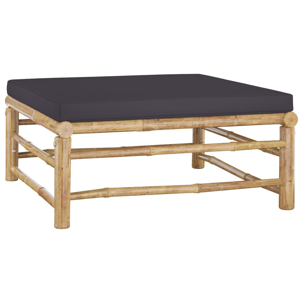 vidaXL 7 Piece Garden Lounge Set with Dark Grey Cushions Bamboo