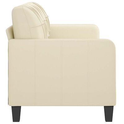 vidaXL 3-Seater Sofa Cream 180 cm Faux Leather, cream vidaXL 3-Seater Sofa Cream 180 cm Faux Leather