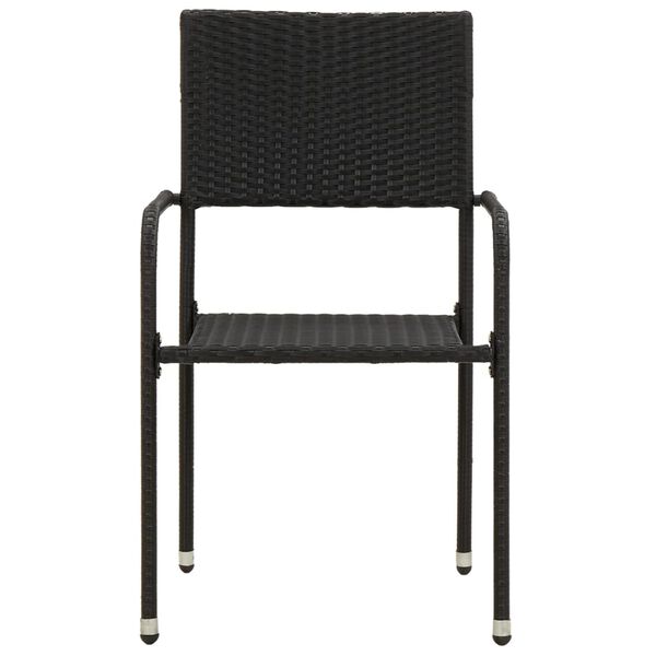 vidaXL 7 Piece Outdoor Dining Set Poly Rattan Black