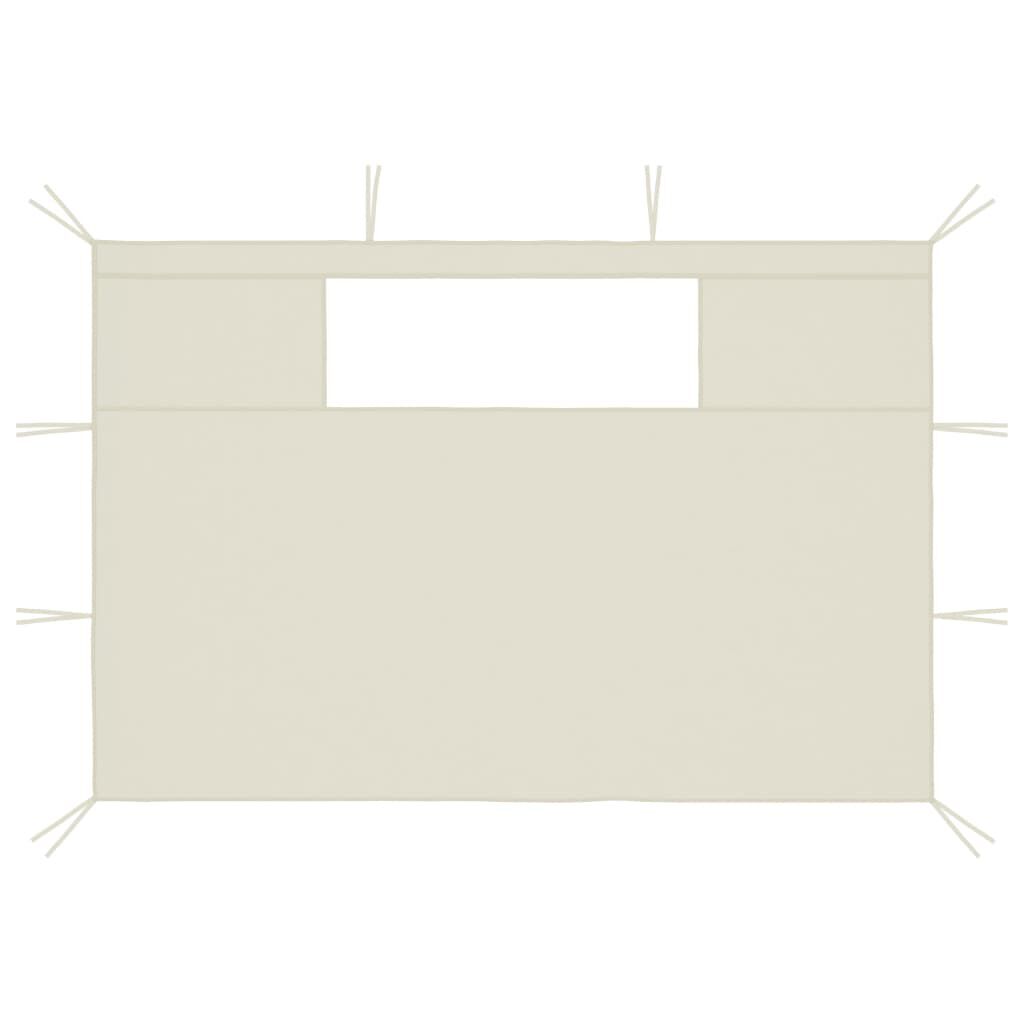 vidaXL Gazebo Sidewalls with Windows 2 pcs Cream