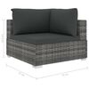 vidaXL 6 Piece Garden Lounge Set with Cushions Poly Rattan Grey