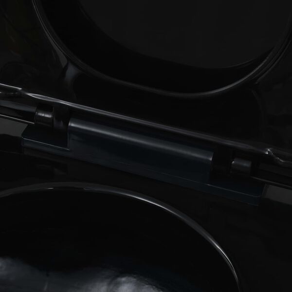 vidaXL Wall-Hung Toilet Ceramic Black