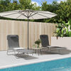 vidaXL Folding Sun Loungers 2 pcs Grey Textilene and Steel