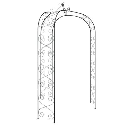 vidaXL Garden Arch Black Ø180x255 cm Steel,  vidaXL Garden Arch Black Ø180x255 cm Steel