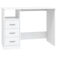 vidaXL Desk with Drawers White 102x50x76 cm Engineered Wood, white vidaXL Desk with Drawers White 102x50x76 cm Engineered Wood