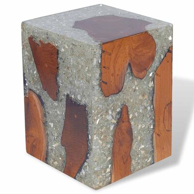 vidaXL Stool Solid Teak Wood and Resin,  vidaXL Stool Solid Teak Wood and Resin
