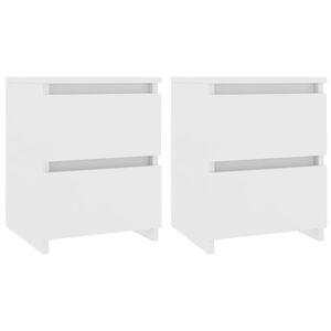 vidaXL Bedside Cabinets 2 pcs White 30x30x40 cm Engineered Wood