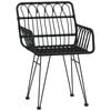 vidaXL 5 Piece Garden Dining Set Black Poly Rattan