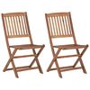 vidaXL Folding Chairs 2 pcs Solid Acacia Wood