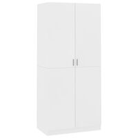 vidaXL Wardrobe White 90x52x200 cm Engineered Wood, white vidaXL Wardrobe White 90x52x200 cm Engineered Wood