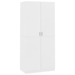 vidaXL Wardrobe White 90x52x200 cm Engineered Wood