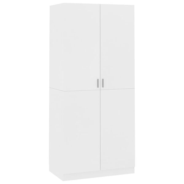 vidaXL Wardrobe White 90x52x200 cm Engineered Wood