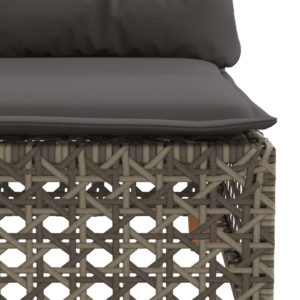 vidaXL Garden Sofa Corner with Cushions Grey Poly Rattan