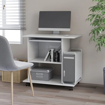 vidaXL Computer Desk White 80x50x75 cm Engineered Wood, white vidaXL Computer Desk White 80x50x75 cm Engineered Wood