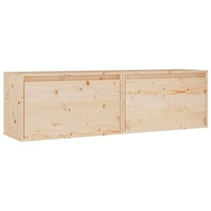 vidaXL Wall Cabinets 2 pcs 60x30x35 cm Solid Pinewood