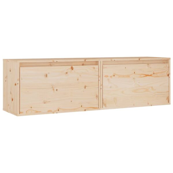 vidaXL Wall Cabinets 2 pcs 60x30x35 cm Solid Pinewood