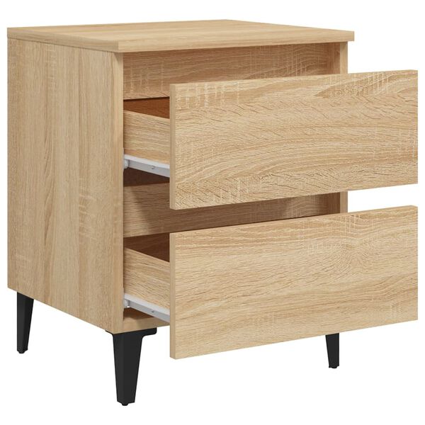 vidaXL Bed Cabinets 2 pcs Sonoma Oak 40x35x50 cm Engineered Wood