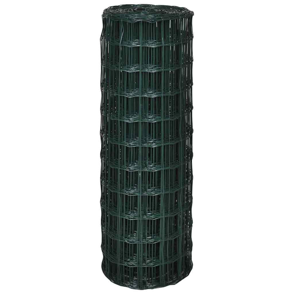 vidaXL Euro Fence Steel 25x0.8 m Green