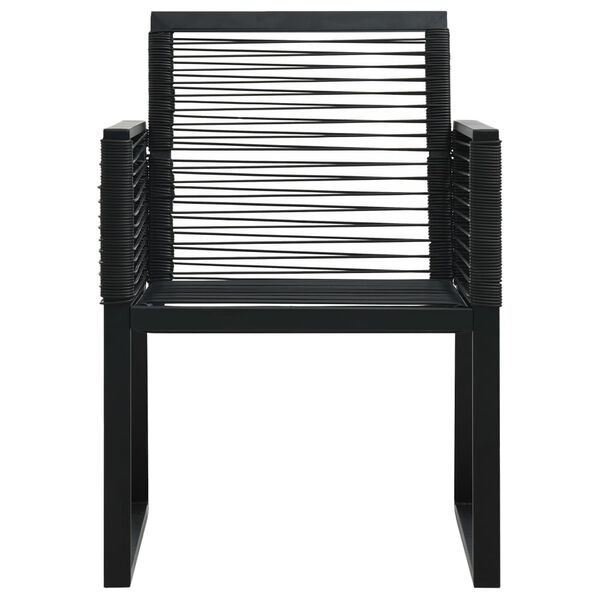 vidaXL Garden Chairs 4 pcs Rope Rattan Black
