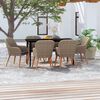 vidaXL 7 Piece Garden Dining Set with Cushions Brown