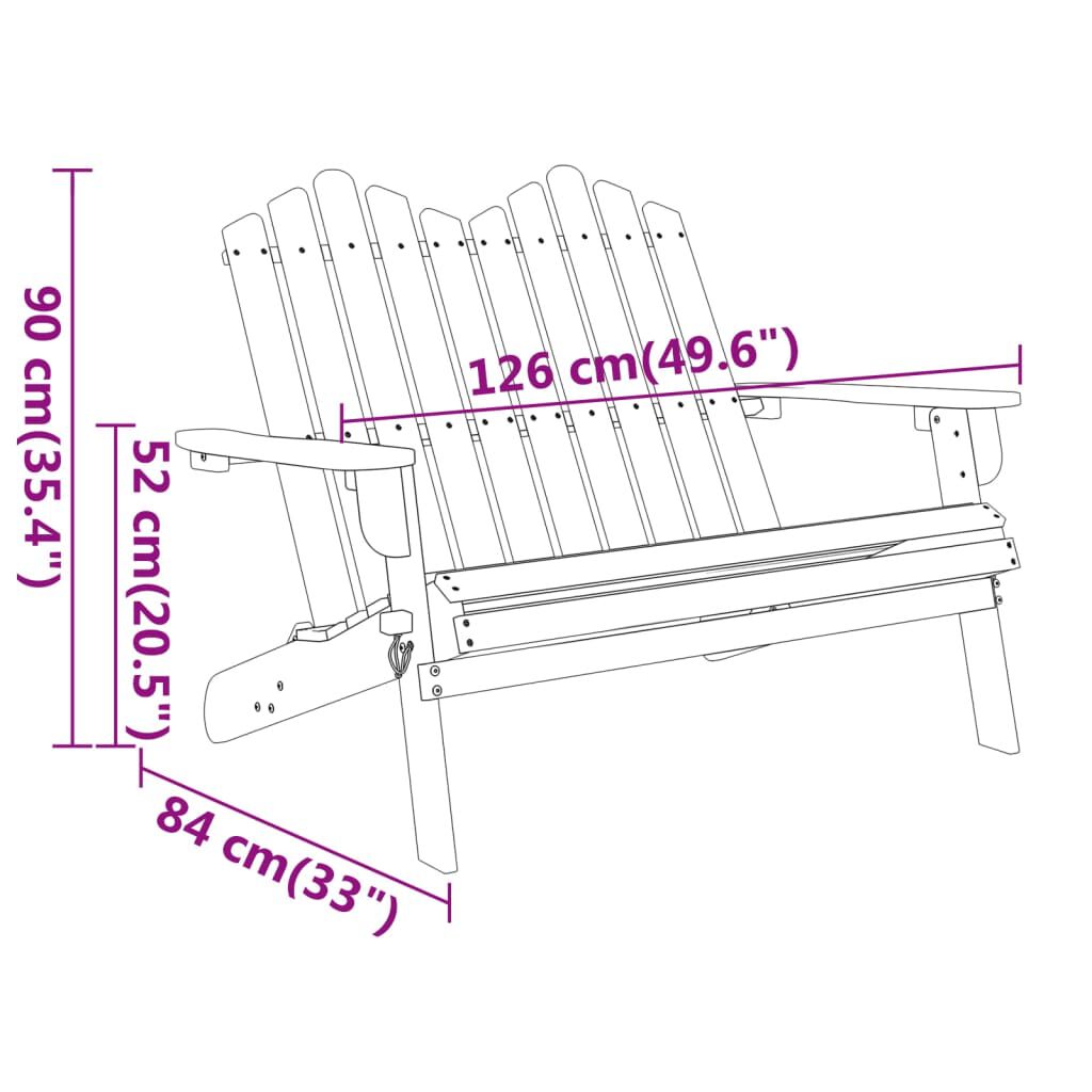 vidaXL Adirondack Garden Bench 126 cm Solid Wood Acacia