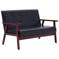 vidaXL 2-Seater Sofa Black Faux Leather