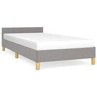 vidaXL Bed Frame without Mattress Light Grey 92x187 cm Single Fabric, light grey vidaXL Bed Frame without Mattress Light Grey 92x187 cm Single Fabric