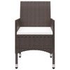 vidaXL 3 Piece Garden Dining Set Brown Poly Rattan and Glass