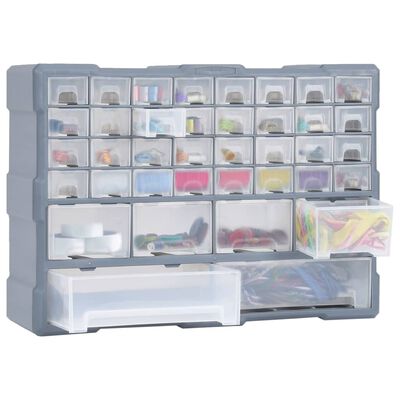 vidaXL Multi-drawer Organiser with 38 Drawers 52x16x37.5 cm, grey vidaXL Multi-drawer Organiser with 38 Drawers 52x16x37.5 cm