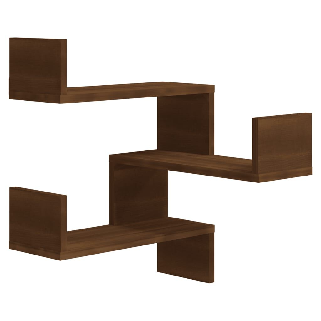 vidaXL Wall Corner Shelves 2 pcs Brown Oak 40x40x50 cm Engineered Wood