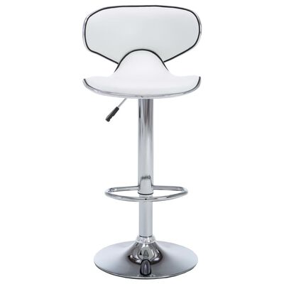 vidaXL Bar Stools 2 pcs White Faux Leather, white vidaXL Bar Stools 2 pcs White Faux Leather