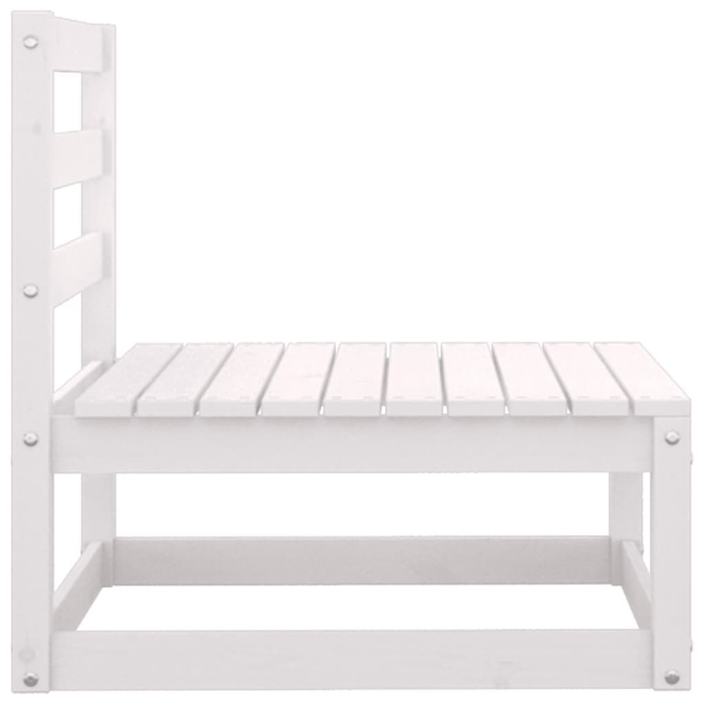 vidaXL Garden Middle Sofas 3 pcs White Solid Wood Pine